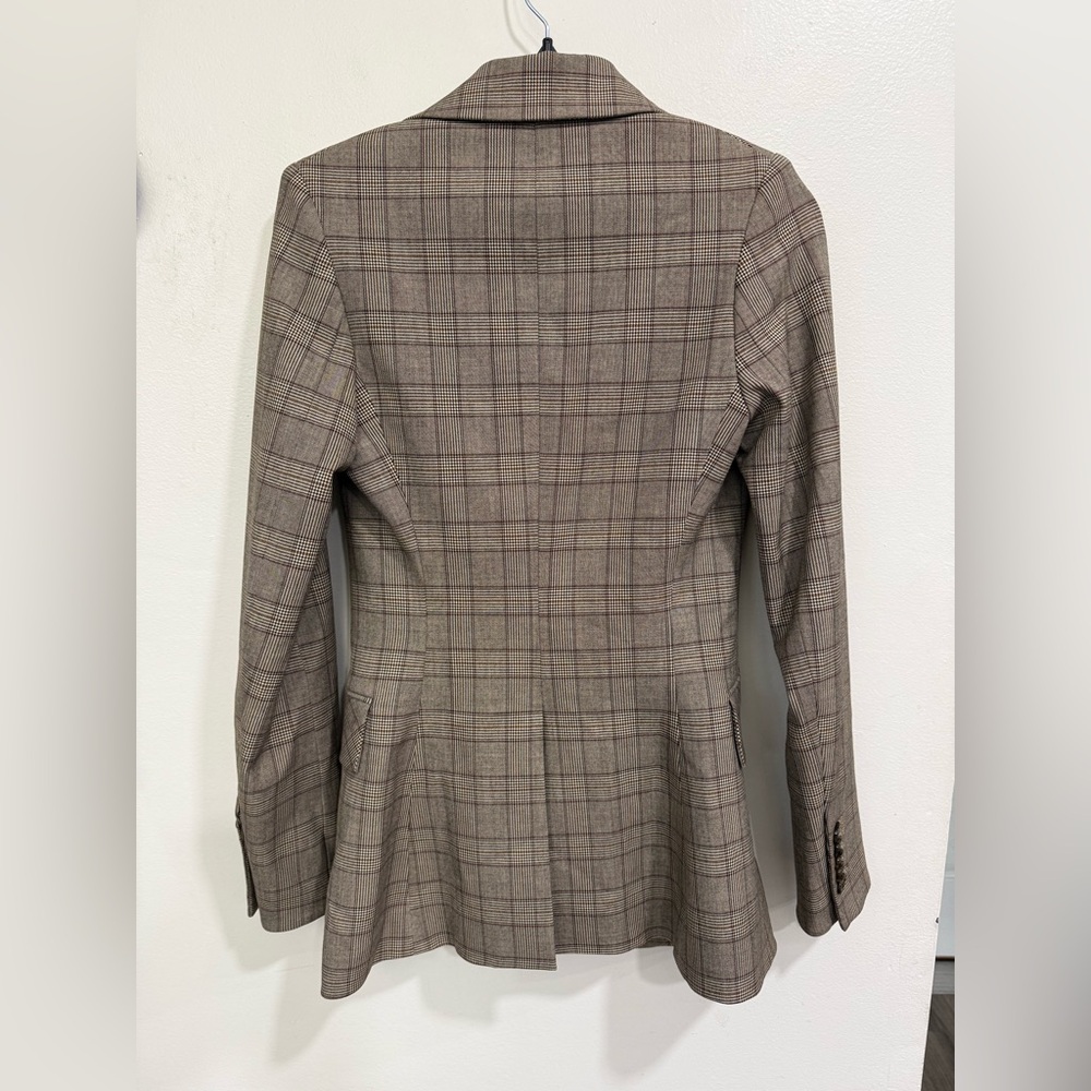 NWOT Veronica Beard Long & Lean Dickey Jacket in Brown Multi Plaid Size 6 - Picture 6 of 8